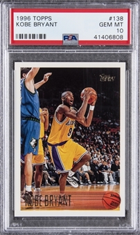 1996-97 Topps #138 Kobe Bryant Rookie Card - PSA GEM MT 10